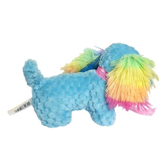 Dachshund Plush 9" Dog Blue Rainbow-Ears Scented Toy Pink Ribbon Love Valentines - Picture 4 of 7